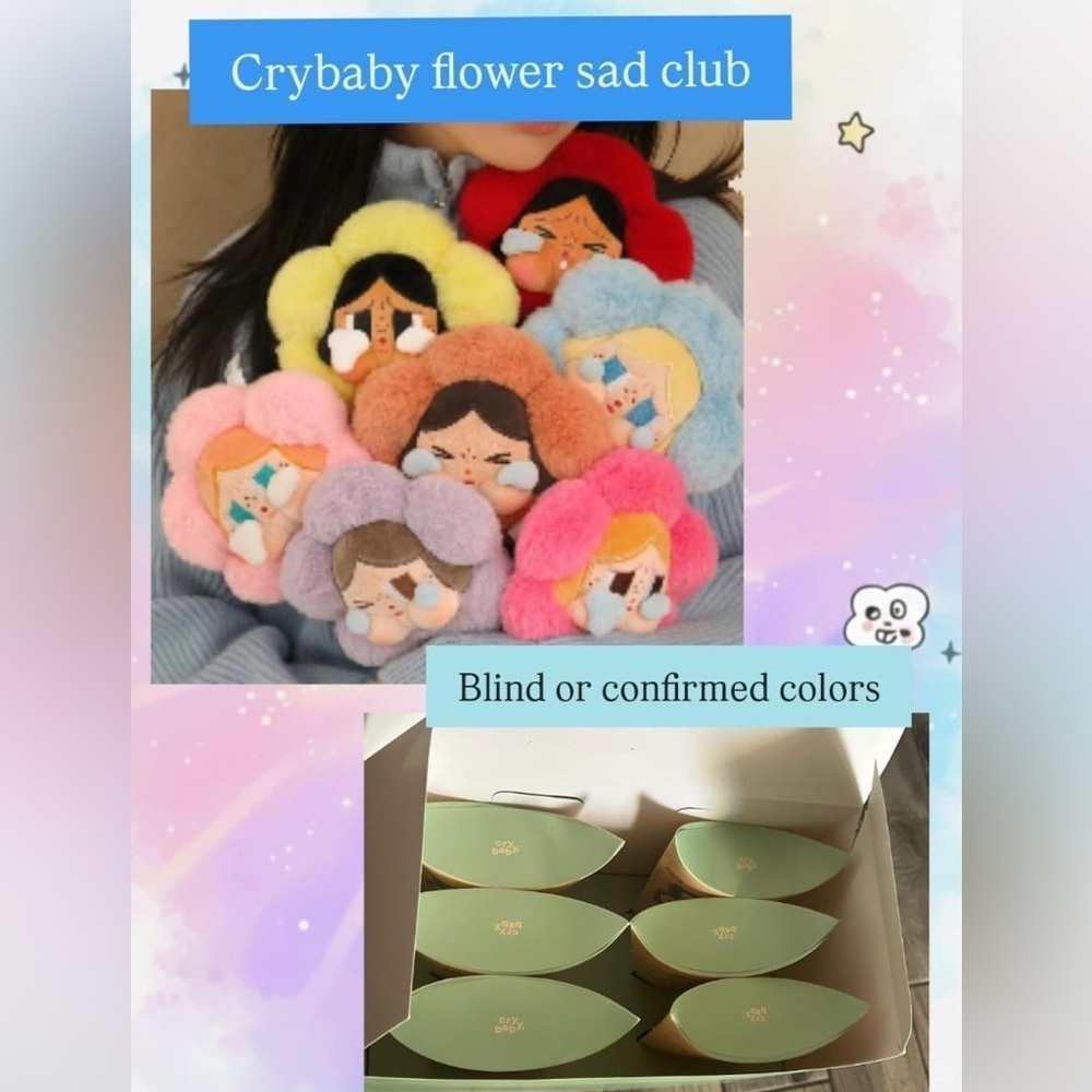 Crybaby flower sad club blind boxes and confirmed colors